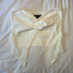 WHITE FOX WHITE STRAPLESS SHIRT